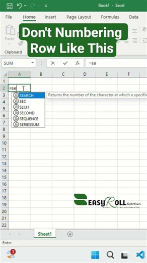 EXCEL TIPS & TRICKS | NUMBERING FORMULA #exceltricks #accountingtutorial #billingexcel #excelinhindi