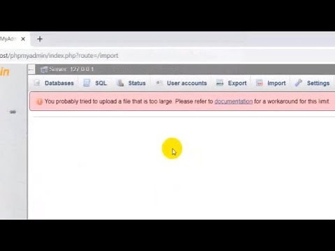 How to fix Importing of Large SQL files to database phpmyadmin xampp
