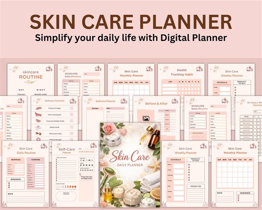 Skincare Routine Planner: Daily Skin Tracker, Self-care Journal (digital Download) - Etsy