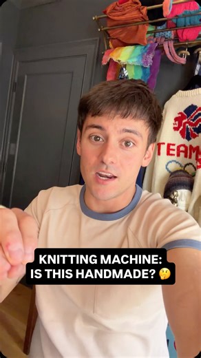 Made With Love on Instagram: "Back back back again at my knitting machine! Last time I made a small jumper for Robbie, but now I want to attempt a whole jumper for myself… watch this space 🧶 QUESTION - Is using a knitting machine considered handmade?? 👀"