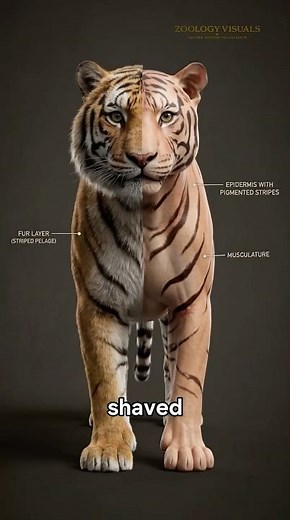 Tigers Don’t Just Have Striped Fur… Their Skin Is Striped Too