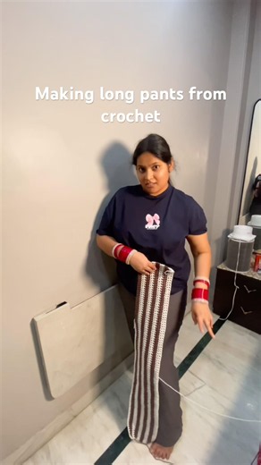 Day 1 of making long pants from crochet #crochet #knittig #sewingpattern #fashion #yarnlife