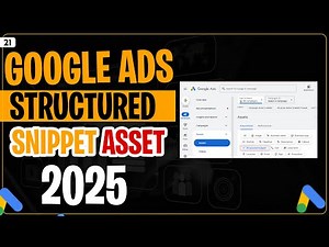 Structured Snippet Asset Google Ads Tutorial 2025 | Ad Assets in Google Ads | #structuredsnippet