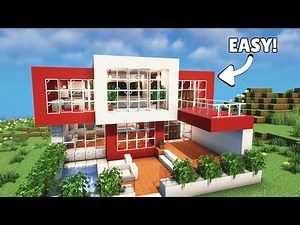 Minecraft modern red house tutorial