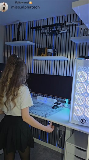 Silence, screens, and a little magic.💜#setup #desksetup #gamingsetup #gamergirl #fyp