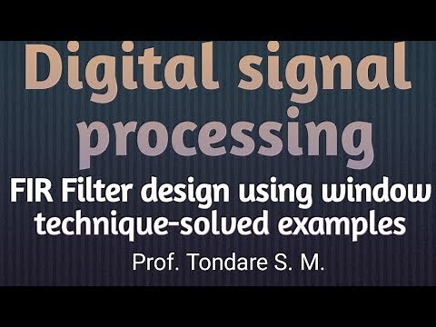 #Fir filter design using window techniques-solved Examples#