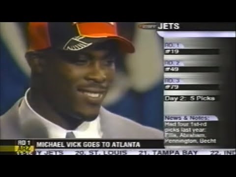 22 years ago today the Falcons selected Michael ￼Vick (2001 NFL Draft moment)