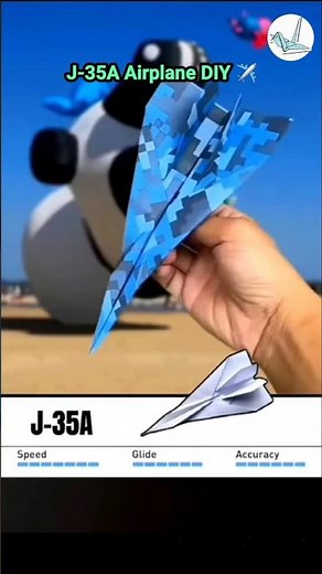 How to make a Easy J-35A Paper Plane craft ✈️☠️ ,Flying Airplane Tutorial #shorts #craft