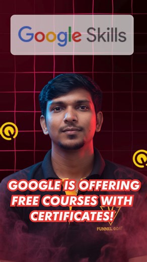 Funnels & Ads on Instagram: "Google Is Offering Free Courses with Certificates 🎓🚀 Google is providing a range of free online courses that come with official certificates — no fees, no hidden costs 💯. These courses cover in-demand skills like: ✅ Digital Marketing ✅ Data Analytics ✅ Cloud Computing ✅ AI & Career Skills Perfect for students, job seekers, freelancers, and professionals looking to upgrade their skills and boost their resumes 📄✨. Learn at your own pace ⏱️, gain globally recognized