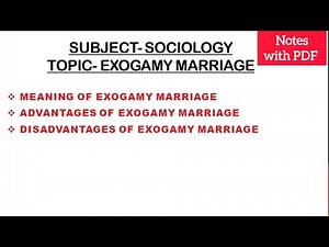 Exogamy Marriage- Meaning, Advantages and Disadvantages #exogamy #sociology ‪@selfstudycontent‬