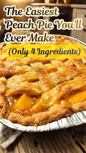 The Easiest Peach Pie You’ll Ever Make (Only 4 Ingredients) Half-Hour • Golden Crust • Sweet Southern Simplicity Try it once… then add a touch of cinnamon and tell me what you think 😉 What if the easiest pie in your kitchen turned out to be the one everyone asks for twice? Warm peaches bubbling under a golden crust… honey melting into syrup… no complicated steps, no long ingredient list — just simple sweetness coming together in half an hour. Don’t Lose This Recipe. What You’ll Need (Only 4 Ing