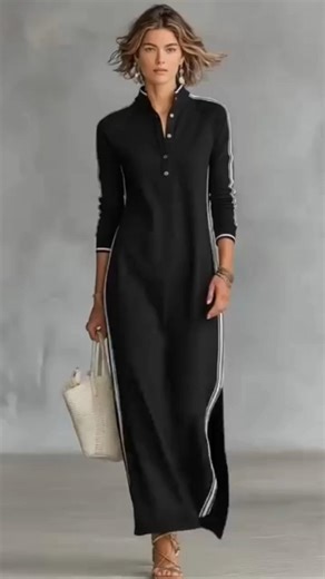 Black Minimalist Maxi Dress | Clean Lines, Elevated Comfort #style #fashion
