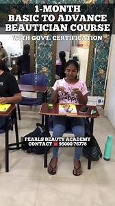 Join our 1-month Basic to Advanced Beautician Course starts on October 4th with Govt. certification | offer fee is 15000rs Are you ready to build your career in beauty industry?! Here’s an opportunity to learn professional beautician courses from the renowned training institute with 34 years of expertise for hair, skin & makeup.SPL offer Course fee is 15000rs only (Actual course fee is 60000rs)Next batch Starts on October 4thContact ☎️ 9500076778 Pearls Beauty Academy (Estd. 1989)Kodambakkam Hig