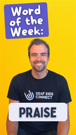 Deaf Kids Connect on Instagram: "This week’s ASL Word of the Week is PRAISE. Show your child how to lift their hands and express joy to God. Talk about praising God through music, prayer, and thankful hearts. Our favorite ASL worship songs are from @deafharbor and the Sign Songs from Dr. Wonder's Workshop, found on the DKC ministries app (linked in bio)! Signed by Austin Cary, check out his Instagram page, @deaffatherproject"