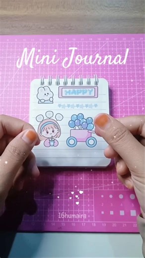 ✨Mini Journal || Sticker Mix Pink 💗 Blue 💙Theme✨ #journaling #asmr #sticker #minivlog #shorts