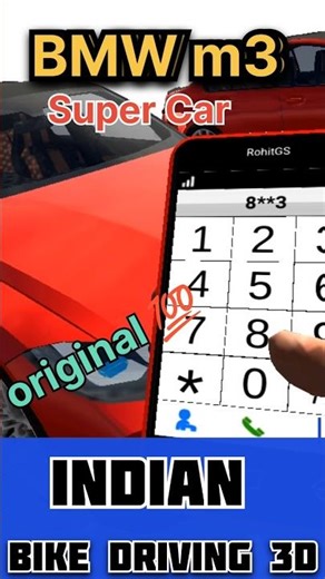 BMW-M3 cheat code unlocked 🔓| indian bike driving 3d