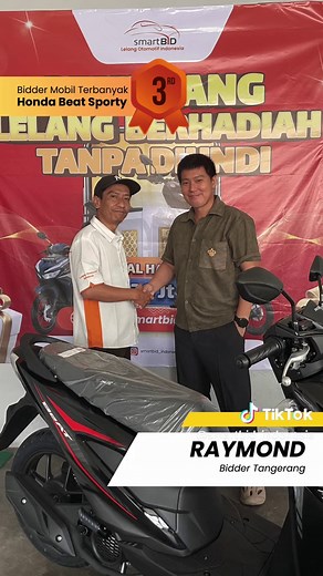 SmartBID dengan senang hati menyerahkan hadiah lelang kepada para biders setia smartBID sebagai bentuk ucapan Terima Kasih atas partisipasi aktif dalam lelang smartBID 🏆 #smartbid #lelangmobil #lelangmotor #lelangberhadiah #mobilbekas #motorbekas