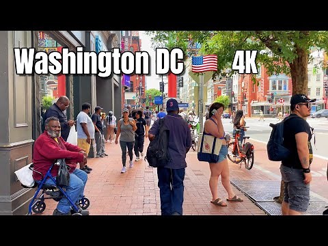 Washington DC Walking tour 4K ｜ Downtown Washington DC | Chinatown | United States Capitol