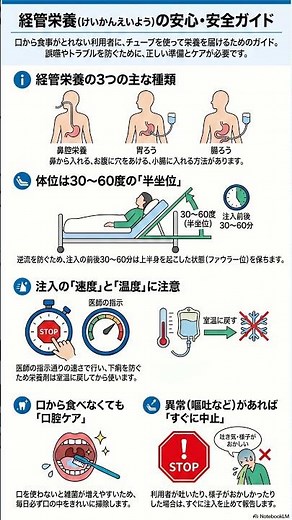 🛏️ 経管栄養（けいかんえいよう）の 介護（かいご）！安全（あんぜん）な 体勢（たいせい）と 注意（ちゅうい）する ポイント 💡