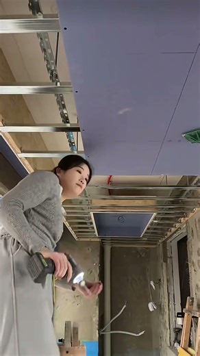 Gypsum Board Ceiling Installation #usashorts #tools #woodworking