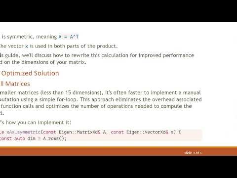 Efficiently Calculate x^T A x for Symmetric Matrices in Eigen+ +