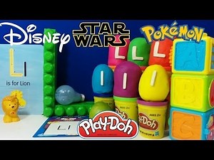 The Letter L with ABC Surprise Eggs - Luke Skywalker Lilo Lightning McQueen Lady Lapras