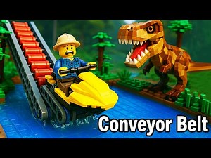 LEGO Jurassic Park Tour on a Moving LEGO Conveyor Belt!