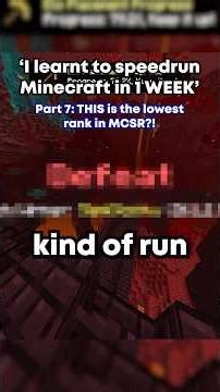 How is THIS the lowest rank in MCSR?! 🤯🧠 - I learnt to speedrun Minecraft in 1 WEEK #minecraft