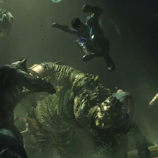 Arkham Knight Boss Fight - Batman & Nightwing Combo Finisher on Killer Croc 🦇⚡🔥 #shorts