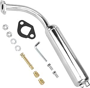 GREHUA Upgrade Exhaust Pipe Muffler Jet Kit for Non Hemi Predator 212cc 196cc 6.5hp GX160 GX200 Baja Warrior MB200 CT200U BT200X KT196 CT200U-ex RB200 Go Kart Engine Mini Bike Performance Parts