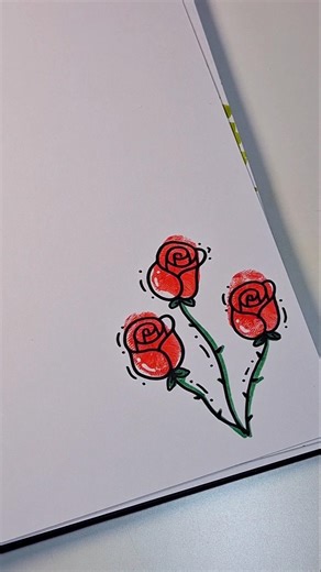 CUTE & EASY DOODLE IDEA! Drawing roses tutorial! 🌹
