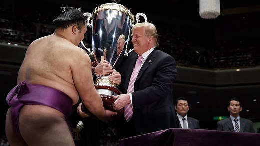 Trump Awards 'President's Cup' at Sumo Match in Japan
