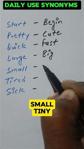 7 Daily Use Synonyms 🧑‍🎓💯👍 #english #education