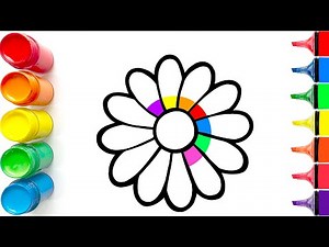 How to Draw a Rainbow Flower | Easy Step by Step Tutorial
