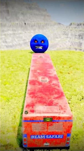 Bus vs Giant Lava Pit 😱 BeamNG drive #28 #beamng​ #beamngdrive​ #automobile​ #viral​#short​ #shorts​