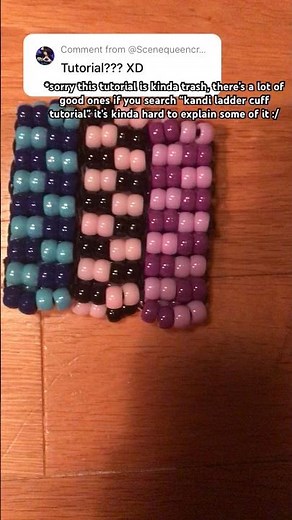 checkered kandi cuff tutorial!! (Ladder stitch) #kandi #kandicuff