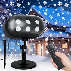 NACATIN Upgraded Christmas Snowflake Projector Lights Outdoor, Snow Falling Projection Lamp Dynamic Snow Effect for Xmas, Halloween