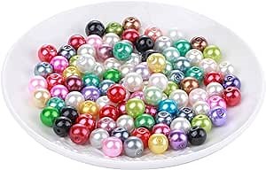 Weebee 200Pcs Glass Pearl Beads Assorted Colors Loose Spacer Round Czech Tiny Satin Luster Handcrafted Beading Assortments for DIY Craft Bracelets Beads for Jewelry Making (Mix of Colors, 4mm)