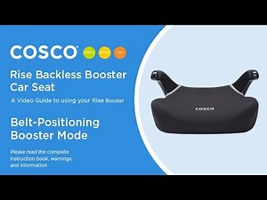 Rise Backless Booster Car Seat - Installation Video