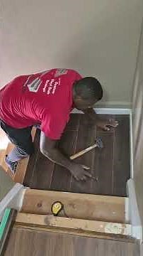 To install vinyl on a stair with nosing, start by thoroughly preparing the stairs #flooringtips