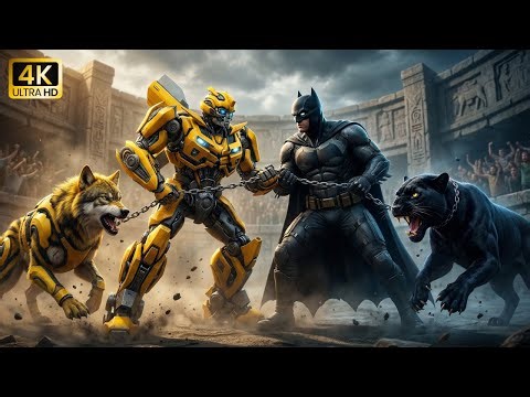 Bumblebee vs Batman | Wolf vs Black Panther | Epic Desert Arena Battle