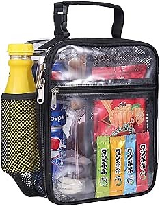 Oraben Stadium Approved Clear Lunch Bag for Sprots Work Durable Clear Lunch Bags Durable PVC Plastic See Through Lunch Bag for Men Women