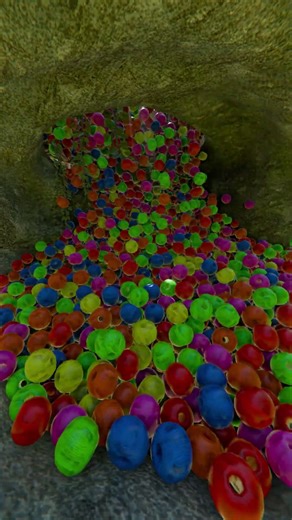🌈 10,000 BEADS Falling Into a Cave | Satisfying Blender Sim