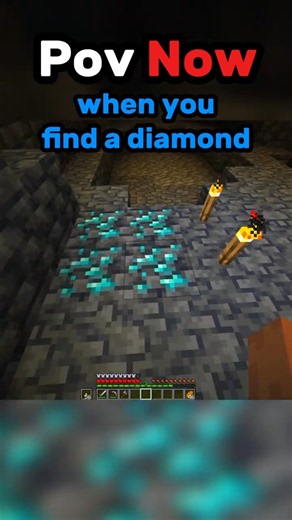 Reaction when you find Diamond Now vs Then #minecraft #minecraftshorts