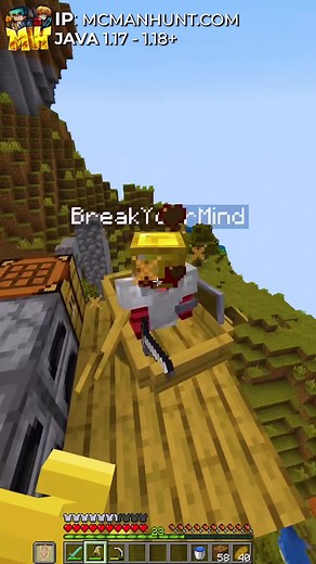 Join us now! IP: mcmanhunt.com the biggest manhunt server 😎 🍾 #minecraft #minecraftmanhunt #fyp #viral #gaming