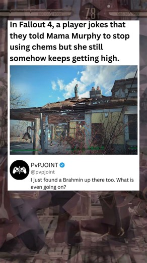 In Fallout 4, a player jokes that they told Mama Murphy to stop using chems #fallout4