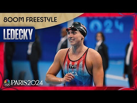 Katie Ledecky takes gold in 800m freestyle for FOURTH STRAIGHT OLYMPICS | Paris Olympics