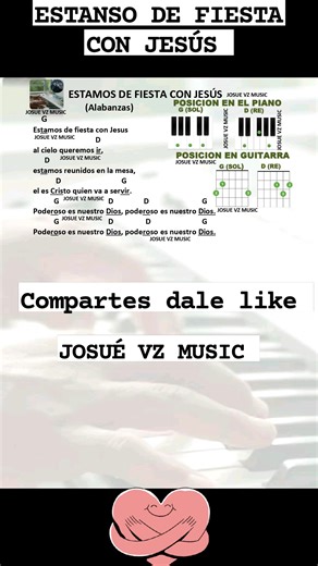 Coros congregacionales con sus acordes Básicos de piano y guitarra por la escala de SOL Mayor #fblifestyle | JOSUÉ VZ MUSIC