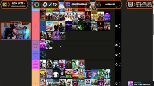 [FR/PC] SUITE ET FIN DE MA TIER LIST DES 100 JEUX STREAMES EN 7 ANS DE CARRIERE !!! 🤩 Classement final disponible sur Discord, X et Insta !