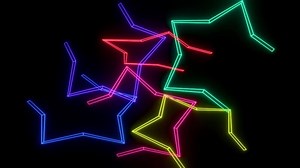Download Neon star patterns dancing through the dark space to vibrant beats for free